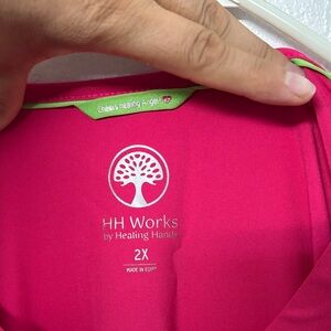 WonderWink V-Neck Pink Scrub Top